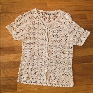 Vintage white crochet tee